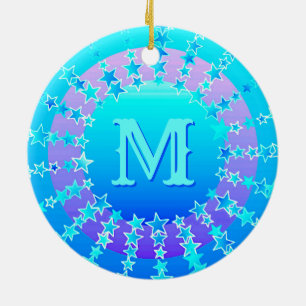 Mandala of Stars - Turquise Satin Gradient Julgransprydnad Keramik