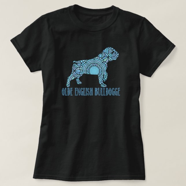 Mandala Olde English Bulldogge T-Shirt (Design framsida)