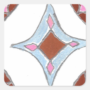 Mandala Oljemålning Art Print Fyrkantigt Klistermärke