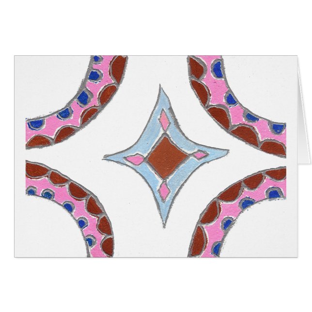 Mandala Oljemålning Art Print Hälsningskort (Framsidan Horizontal)