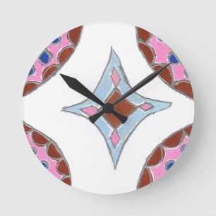Mandala Oljemålning Art Print Rund Klocka