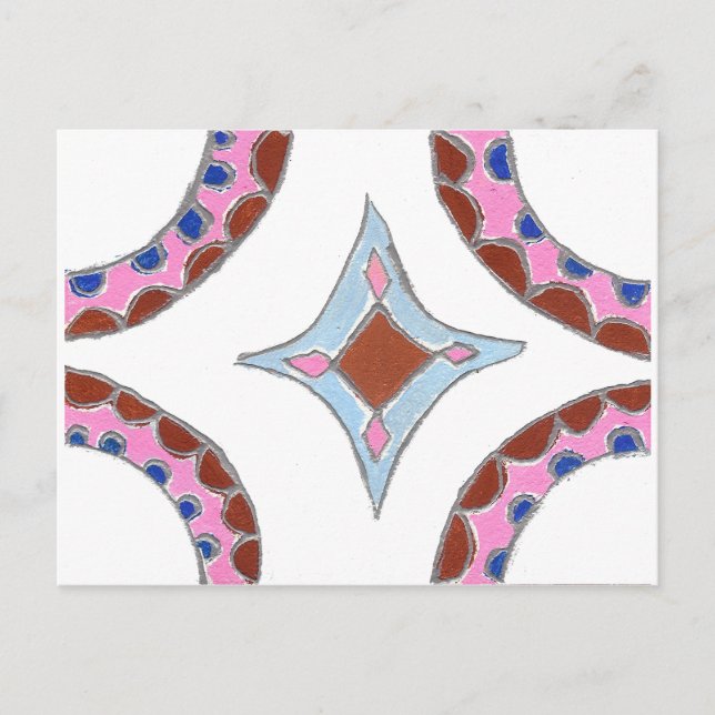 Mandala Oljemålning Art Print Vykort (Framsida)