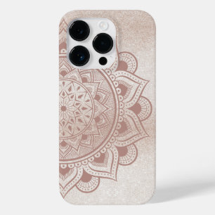 Mandala Om Glitter Ro Guld Dusty Rosa Yoga Yogi