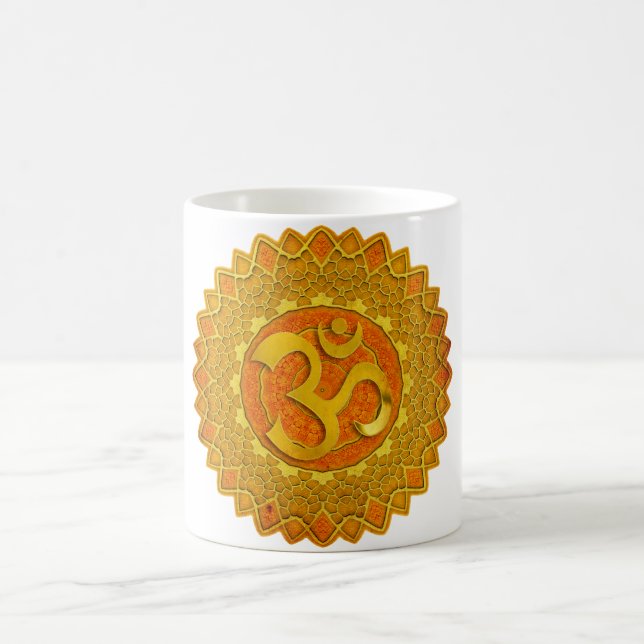 MANDALA OM - orange Kaffemugg (Center)