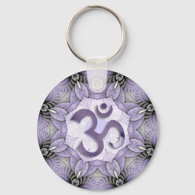 MANDALA OM - orange | Rött skal Nyckelring (Framsida)