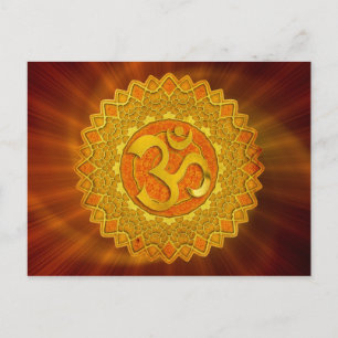 MANDALA OM - orange Rött skal Vykort