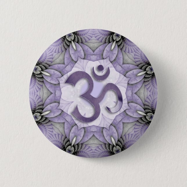 MANDALA OM - violet Knapp (Framsida)
