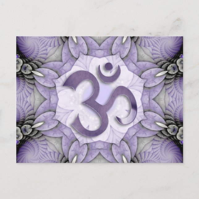 MANDALA OM - violet Vykort (Framsida)