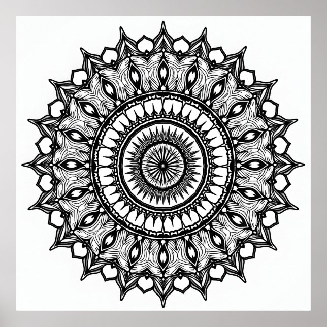 Mandala on white poster (Framsidan)