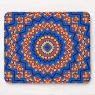 Mandala orange blå musmatta