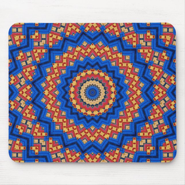Mandala orange blå musmatta (Framsidan)