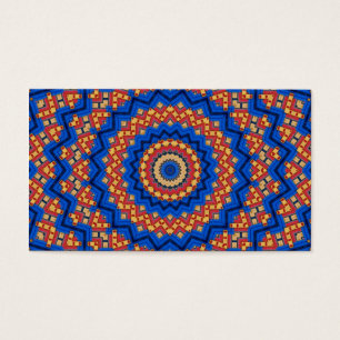 Mandala orange blå visitkort