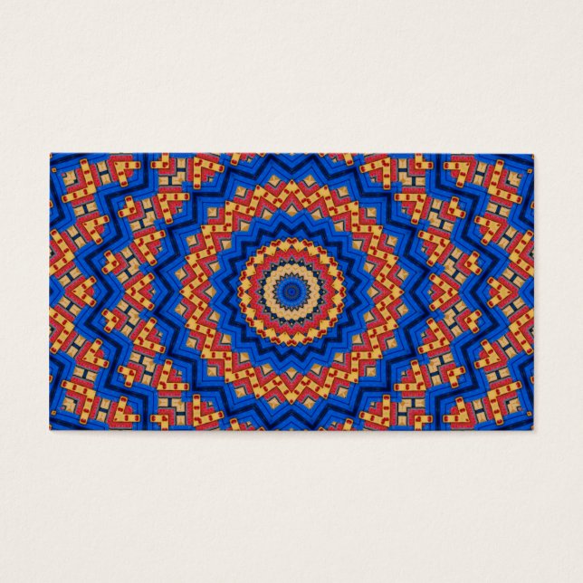 Mandala orange blå visitkort (Framsidan)