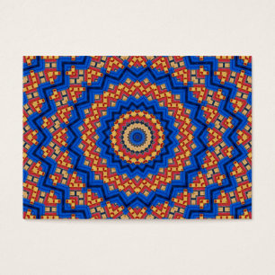 Mandala orange blå visitkort
