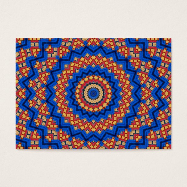 Mandala orange blå visitkort (Framsidan)