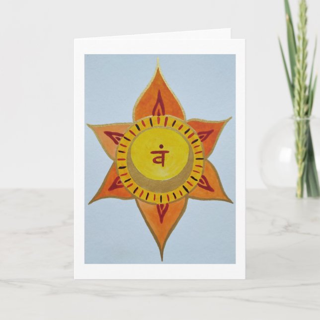 Mandala orange helgkort (Framsida)