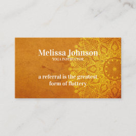 Mandala Orange Yoga Meditation Refer a Friend Rabattkort