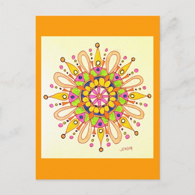 Mandala Original Teckning Vykort (Framsida)