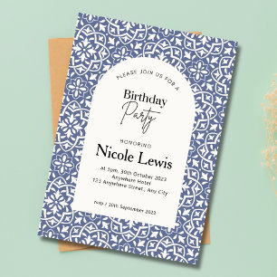 Mandala Ornament & Arabiska Mönster Lavender Inbjudningar