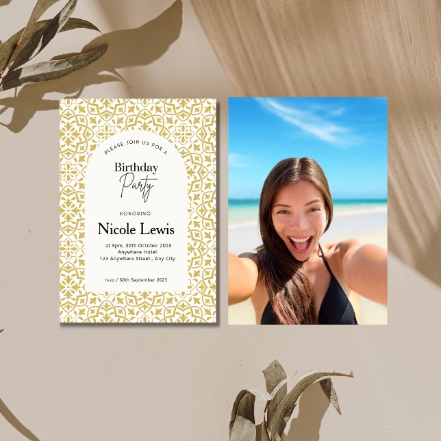 Mandala-ornament & arabiskt mönster Inbjudan Foto (Skapare uppladdad)