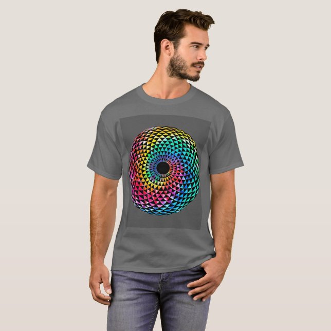 Mandala over HBT Rainbow Tie Dye T-Shirt (Hel framsida)
