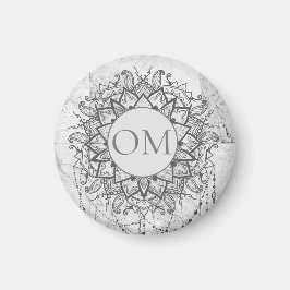 Mandala på Silver Marble Magnet