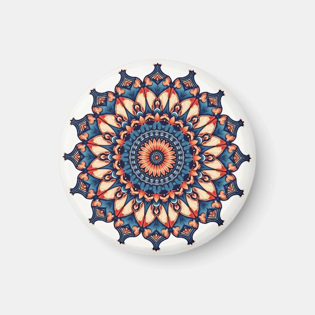Mandala på vit magnet (Framsidan)
