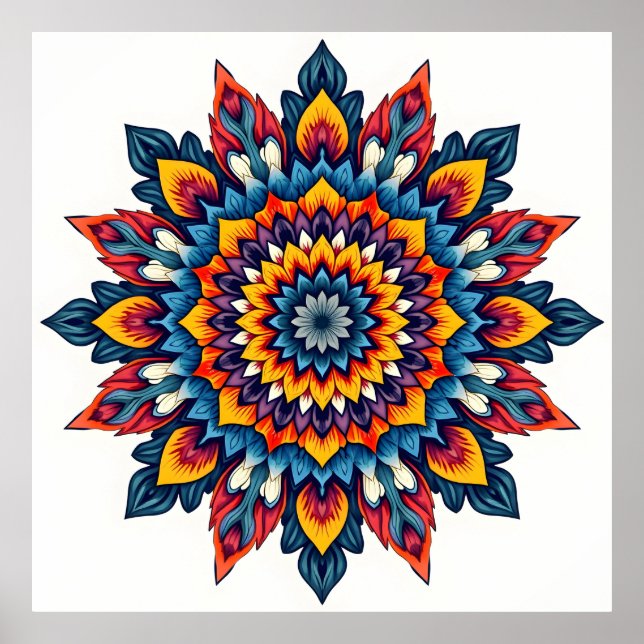 Mandala på vit poster (Framsidan)
