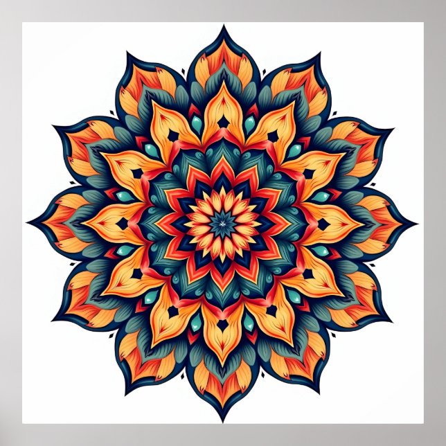 Mandala på vit poster (Framsidan)