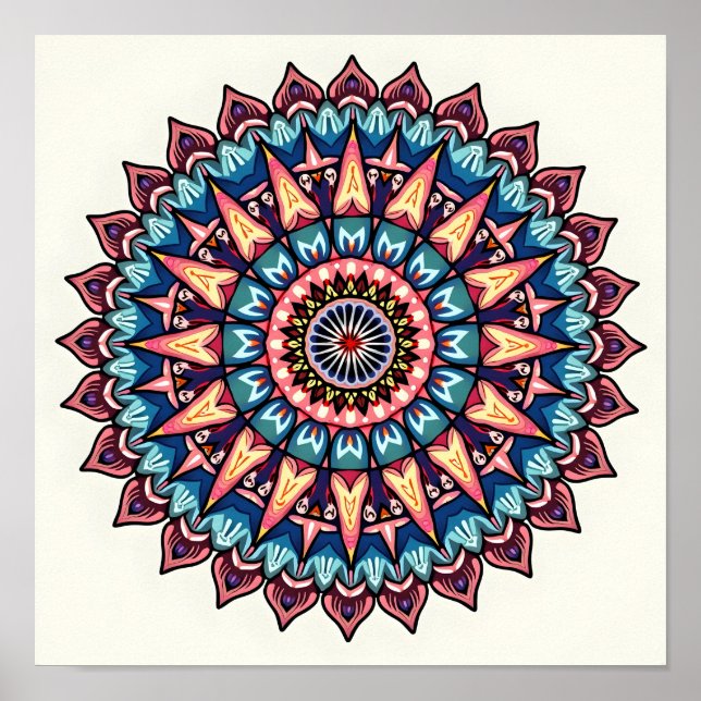 Mandala på vit poster (Framsidan)