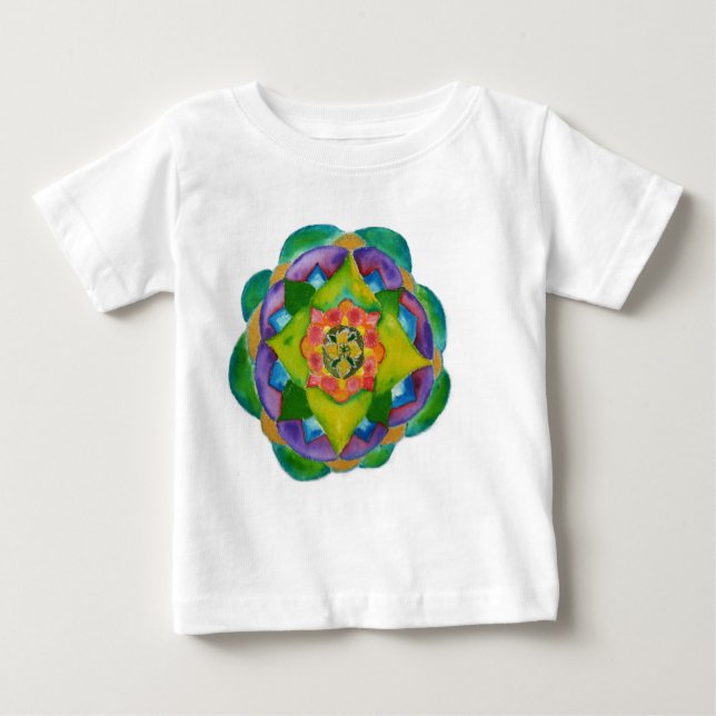 Mandala Painting Infant T-Shirt, White T-shirt (Framsida)
