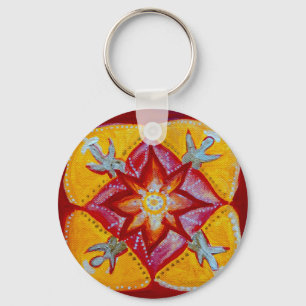 Mandala Peace 5,7 cm Basic Button Nyckelring