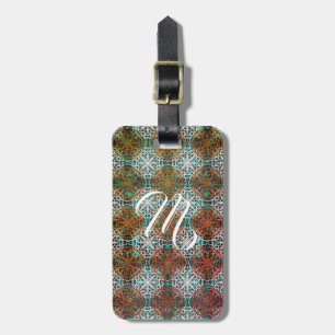 Mandala Peacock Boho Inspirations Monogram Bagagebricka