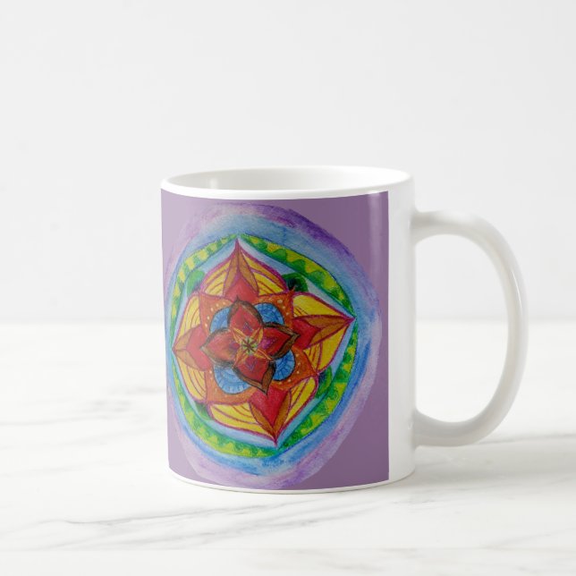 Mandala pennteckning vit 11 oz klassisk mugg (Höger)