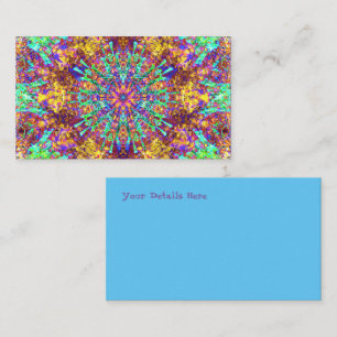 Mandala Psykedelisk Trippig Hippie Färg Sprut Visitkort