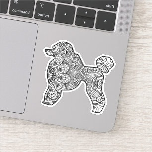Mandala Pudel Hund Art Sticker Klistermärken