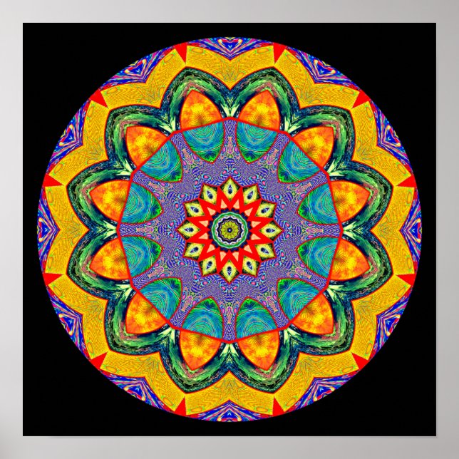 ’Mandala Quilt’ Crystal Mandala Poster (Framsidan)