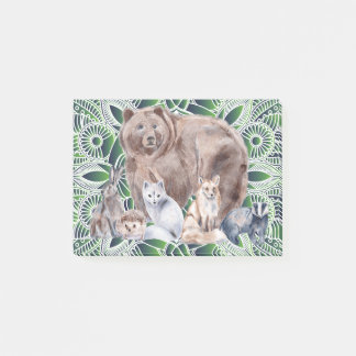 Mandala Rabbit Bear Hedgehog Fox Badger Post-it Block