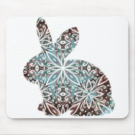 Mandala Rabbit Chocolate och Blues Musmatta