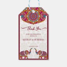 Mandala rangoli elephant bröllopsförmån presentetikett