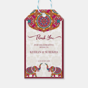 Mandala rangoli elephant bröllopsförmån presentetikett