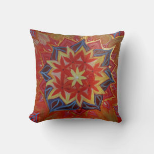 Mandala Red Blommigt Cushion Kudde