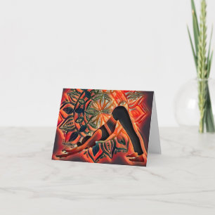 Mandala Red Meditation Namaste Andlig födelsedag Kort