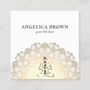 Mandala - Reiki Master med Chakras Affärskort Fyrkantigt Visitkort