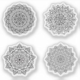 Mandala Retro hand hennatatueringsset 4x Klistermärken