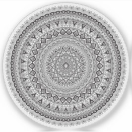Mandala Retro hand plockade svartvit blomma Klistermärken
