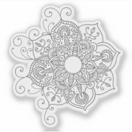 Mandala Retro hand plockade tattohenna-blomma Klistermärken