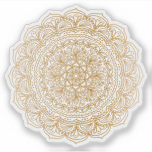 Mandala Retro handritad guldtatuering Klistermärken