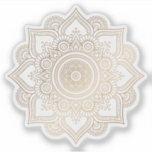 Mandala Retro handritad guldtatuering Klistermärken