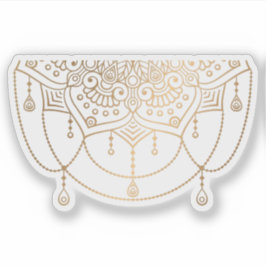 Mandala Retro handritad guldtatuering Klistermärken